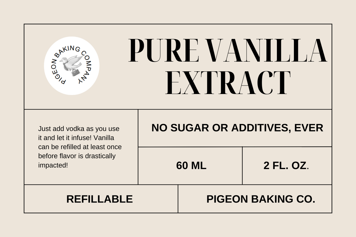 Extracto de vainilla ecuatoriano de origen único puro y totalmente natural de BEAN-IN