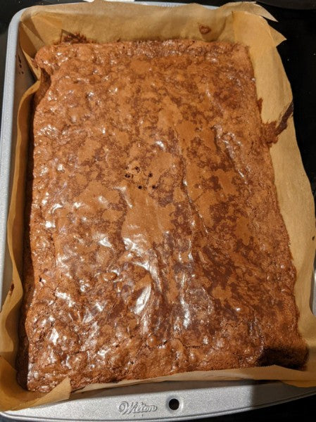 Brownies premiados con trozos de chocolate triple