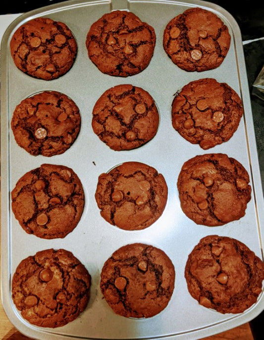 Muffins con triple chispas de chocolate