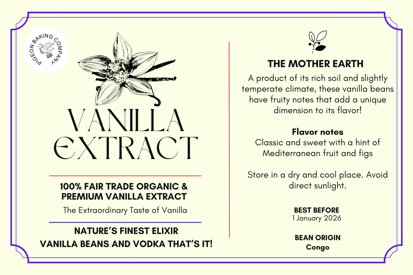 [WITH BEANS] Pure All-Natural Rare CONGO Single-Origin Vanilla Extract