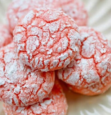 Cherry Blossom Sakura Crinkle Cookies